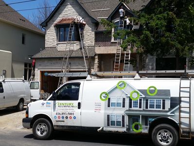 Custom seamless eavestrough system designed and installed on a residential home