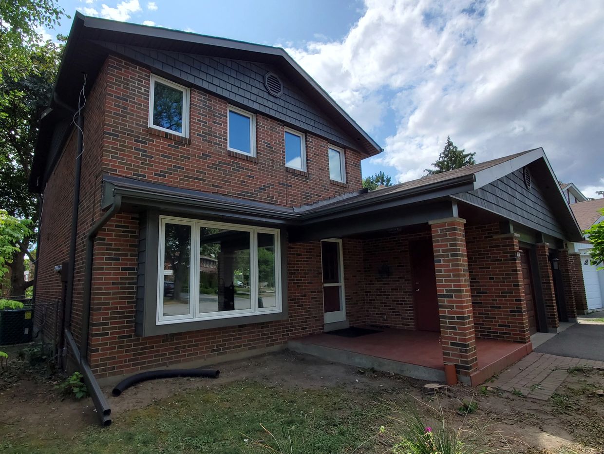 Finished soffit and fascia installation on a residential roofline