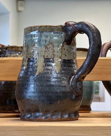 pottery mug dark large