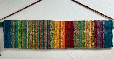 wool tapestry bright colors wall hanging