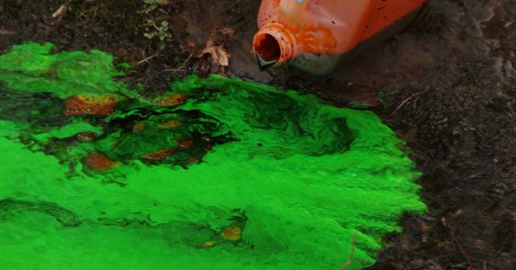Dye trace injection using Fluorescein in Mammoth Cave National Park.