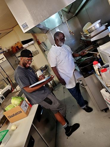 Fathim and Flynn in the Kitchen