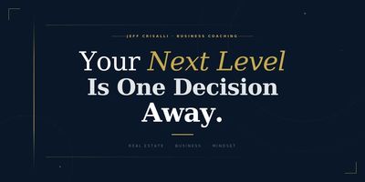 Inspirational business coaching quote about taking one decision to reach the next level.