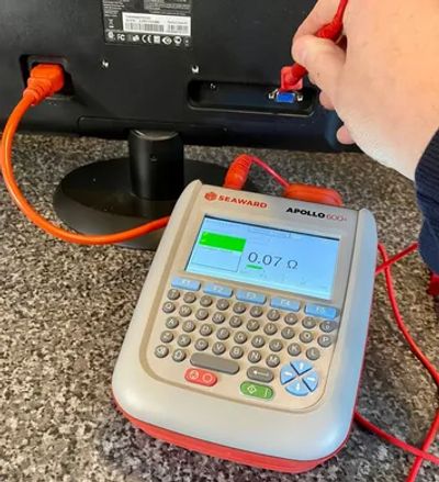 PAT Testing a computer in Gillingham Business Park.