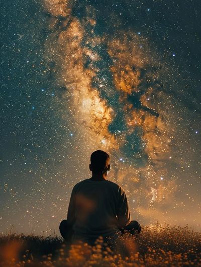 Meditation between the earth and the cosmos.