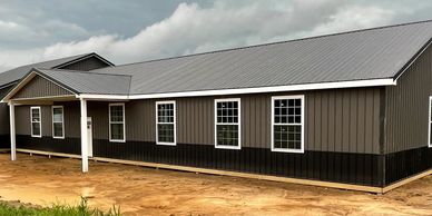 Barndominium post frame pole barn structure, new constructed Amish built home!
