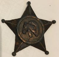 Horse in horseshore antique metal star