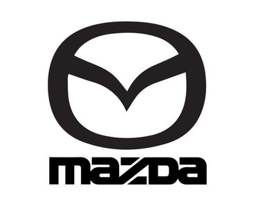 Black Mazda logo with stylized text on white background.