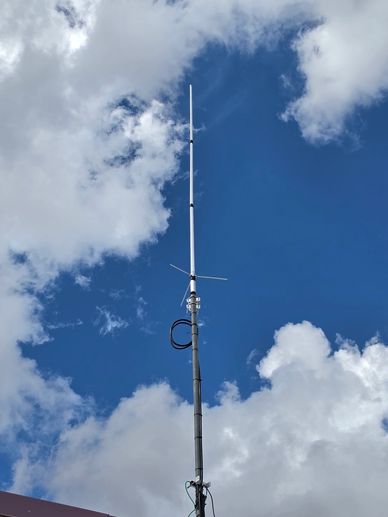 Our antenna is mounted on the side of our clubhouse