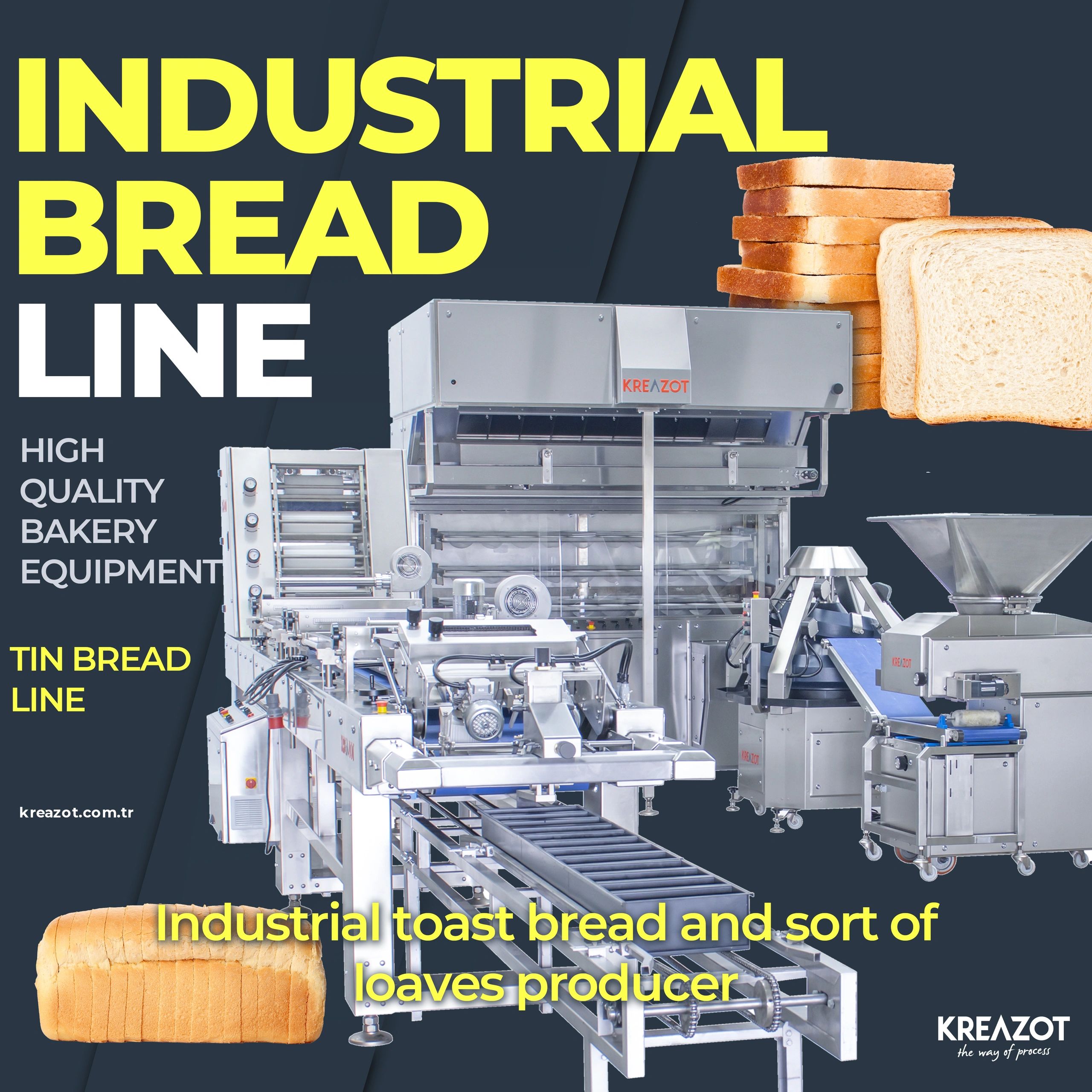 Industrial Bakery Equipment, bakery technologies, bread line, made turkey, bread machine, baugette
