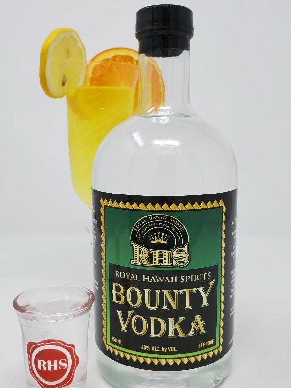 Bounty Vodka Distilled by RHS Distillery from Ulukila Breadfruit Spirit Liquor Brandy with Aloha 