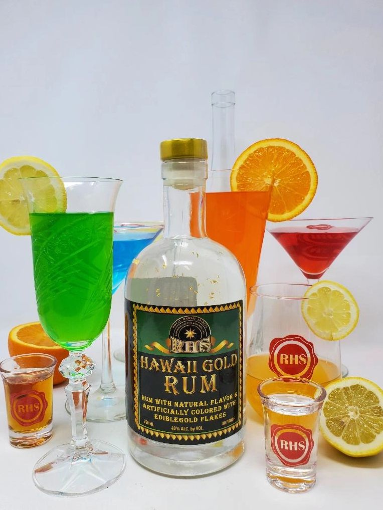 Photo image of Cocktails and Hawaii Gold Rum crafted by RHS Royal Hawaii Spirits Distillery Honolulu