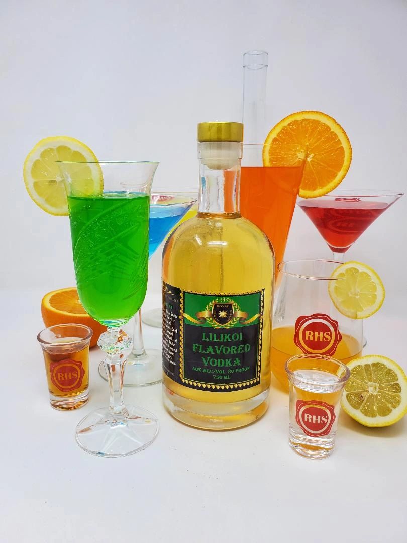 Photo of Cocktails with Lilikoi Flavored Vodka crafted by RHS Royal Hawaii Spirits Distillery Hawaii