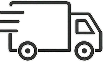 Minimalist delivery truck icon showing motion lines.