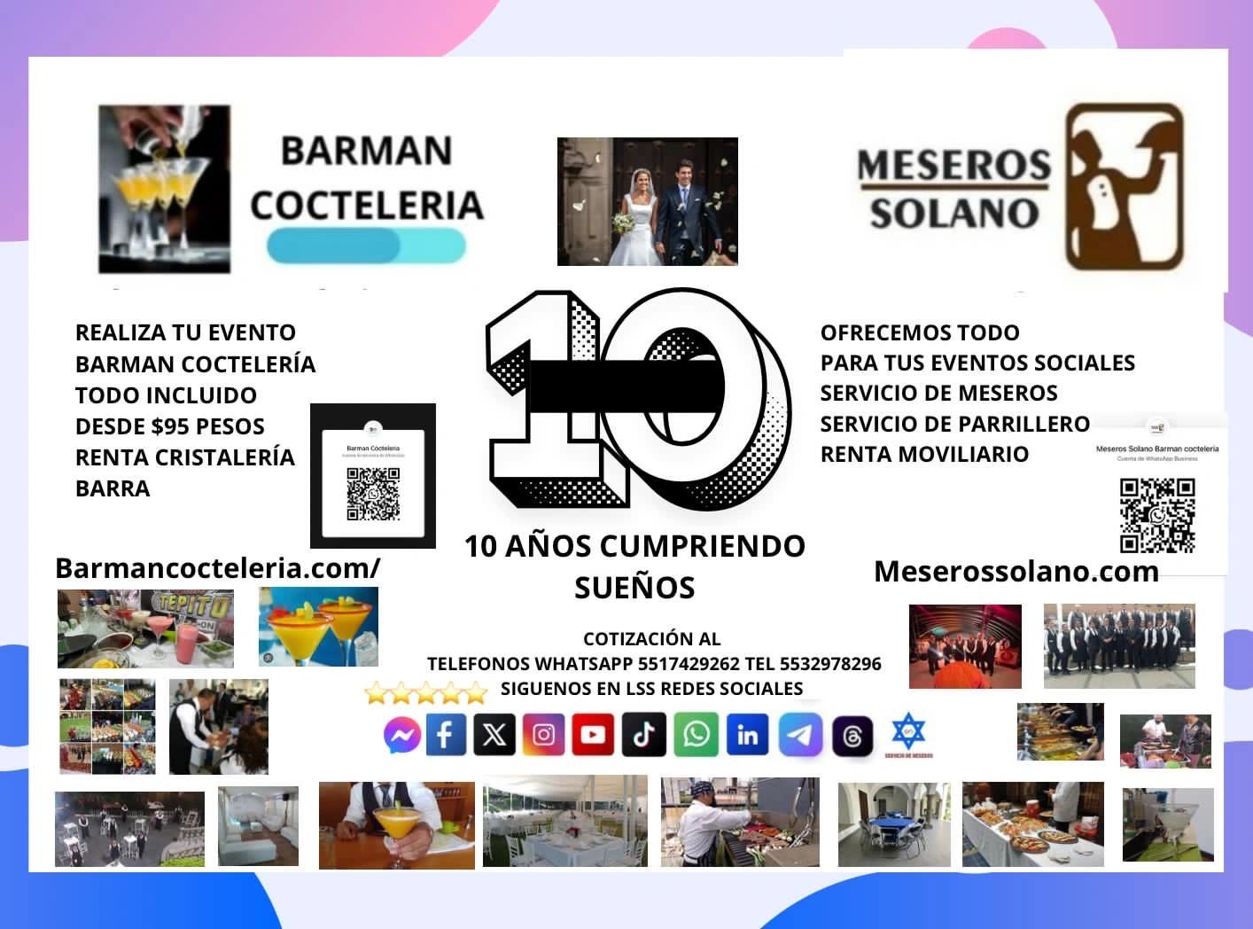 10 año ofreciendo los meseros servicios