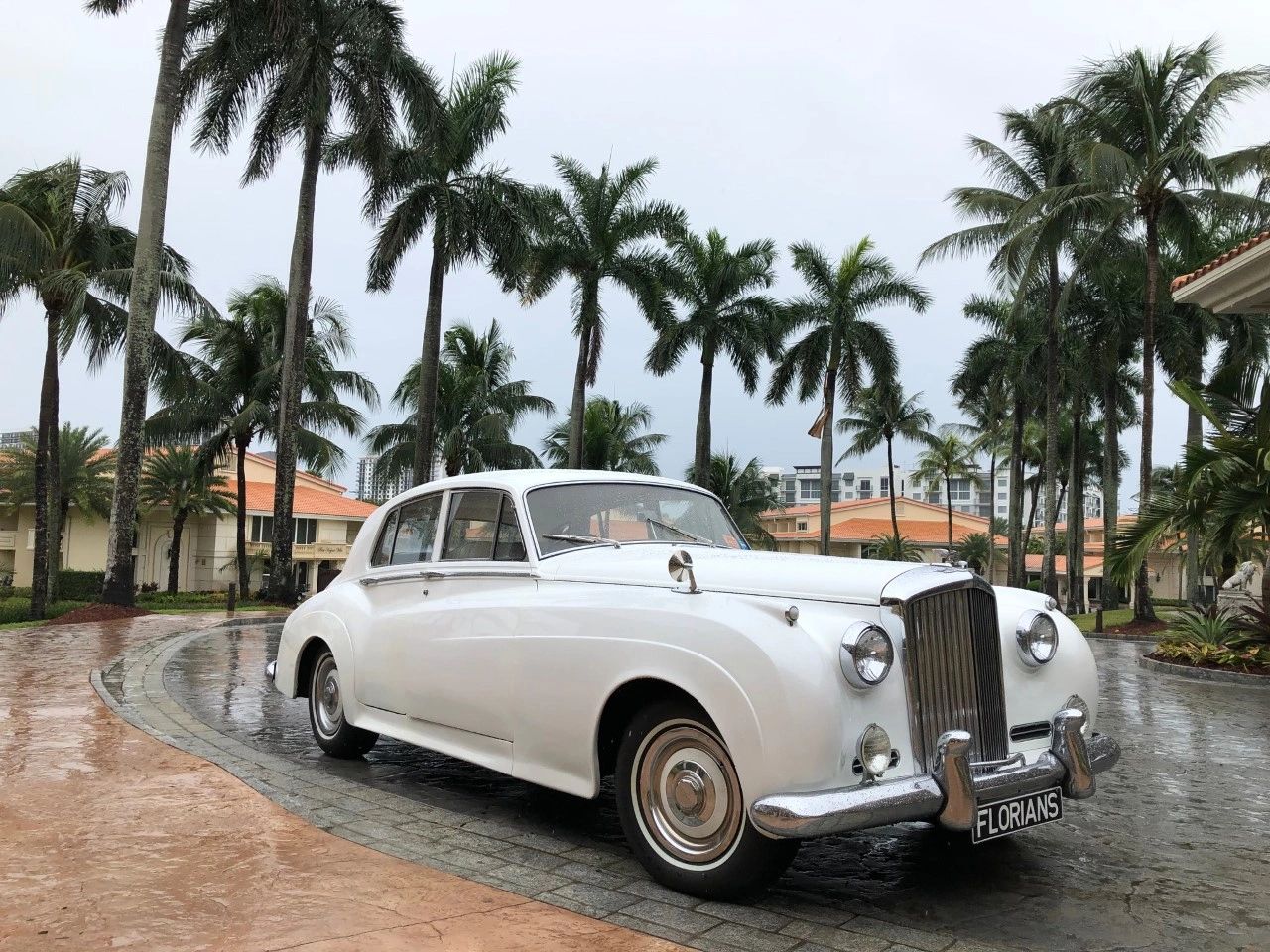 1960 Bentley in white with beige leather interior. Miami at Trump Hotel in Doral FL