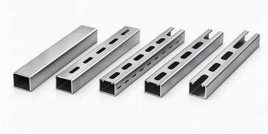 Five metal tubes with different slot patterns.