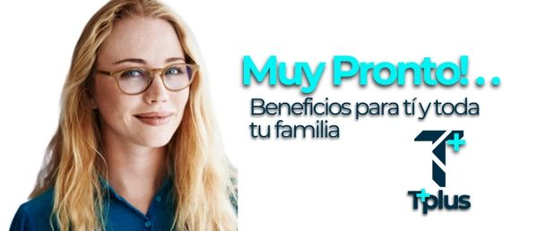 An ad featuring a smiling woman promoting upcoming family benefits.