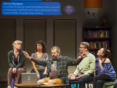 Lisa Porter, Elizabeth Carter, Rolf Saxon, Teddy Spencer & Charisse Loriaux in Eureka Day at Aurora