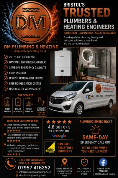 DM PlumbIng & Heating Landlord services. Bristol
