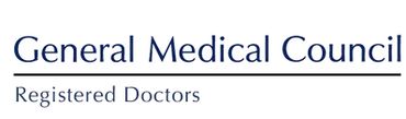 Logo of the General Medical Council for registered doctors.