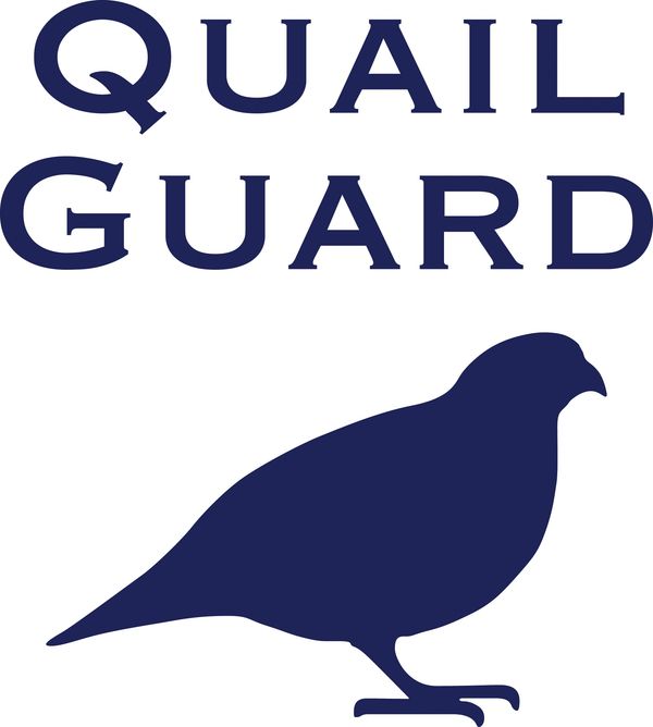 Logo of Quail Guard with a quail silhouette.