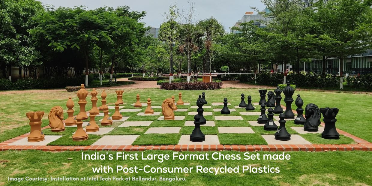 India’s First Large Format Chess Set made  with Post-Consumer Recycled Plastics