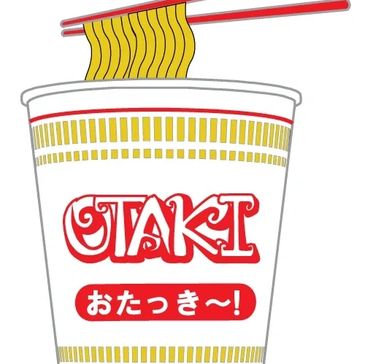Cup of instant noodles with red chopsticks.