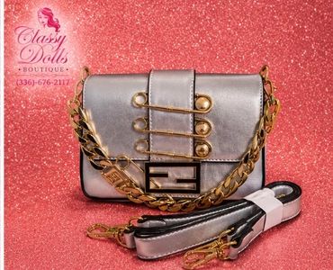 SILVER FENDI CROSSBOSY OR SHOULDER BAG. $85.00