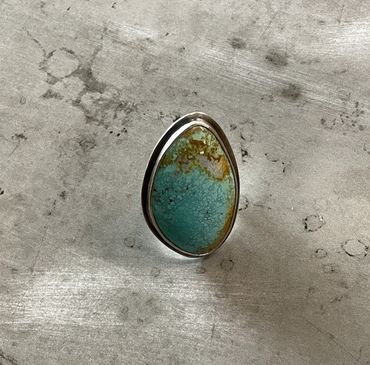 Large turquoise and sterling ring
