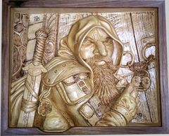 Dwarven Rogue - Woodcarvings by Randall Stoner, aka Madcarver
