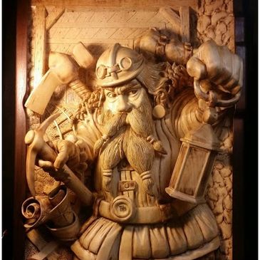 Master Miner - Woodcarvings by Randall Stoner, aka Madcarver
