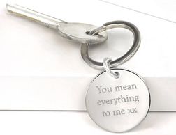 Keyring engraved customised personalised name logo photo brand gift