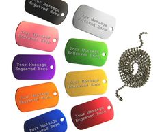 Dog tag necklace keyring chain pet jewelry engraved personalised customised