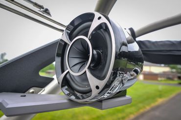 Close-up of a high-tech drone propeller and motor assembly.