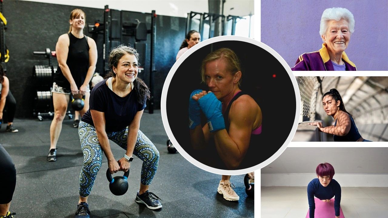 Collage of women of different ages working out