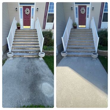 power washing front porch
