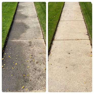 power washing sidewalk