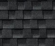 Charcoal: Close-up of GAF shingles in deep black tones with rich shadowing for a bold, sleek look.