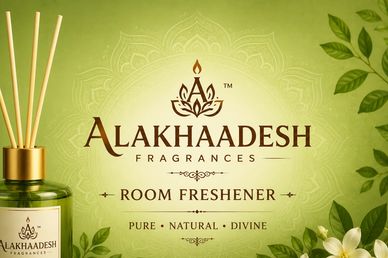 Alakhaadesh Fragrances room freshener with a natural, pure, and divine theme.
