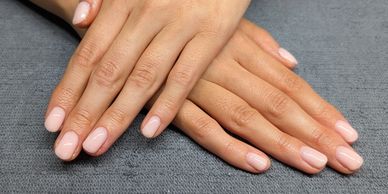 BIAB or Builder Gel with a natural look, applied at The Nail Palette in Market Harborough