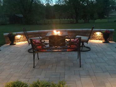 Lincoln University Patio, Seat Wall and Low-voltage Landscape Lighting