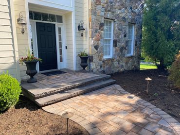 Unionville - walkway, steps, stoop and Low-voltage Landscape lighting