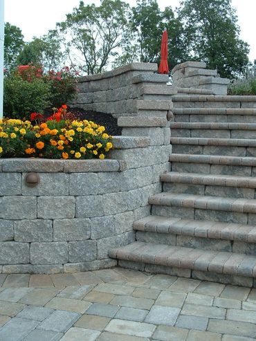 Landenberg Patio, Steps, Retaining wall and Low-voltage landscape lighting