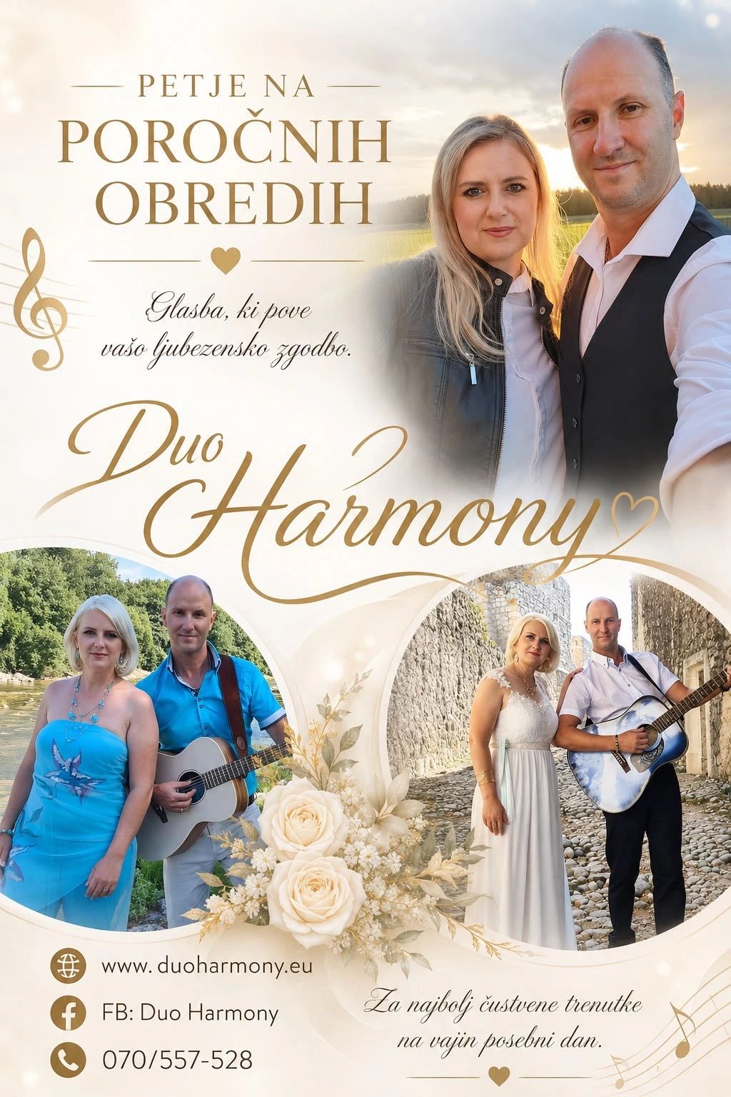 Duo Harmony bietet Musik für Hochzeitszeremonien an.