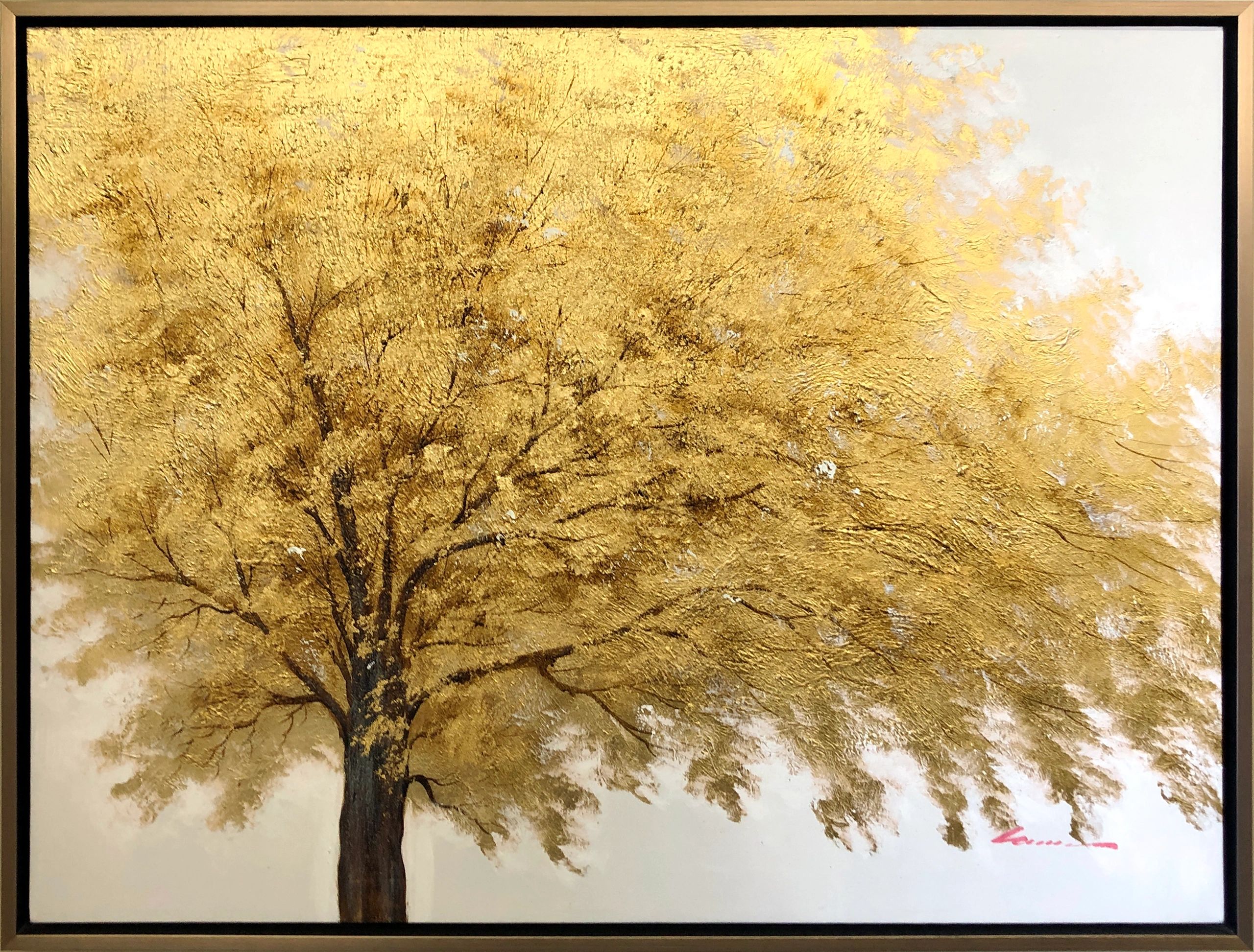 Gold tree in a Gold Floater Frame 