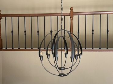 The wood on this staircase was white wash oak and was refinished.