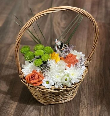 Fresh flower basket.