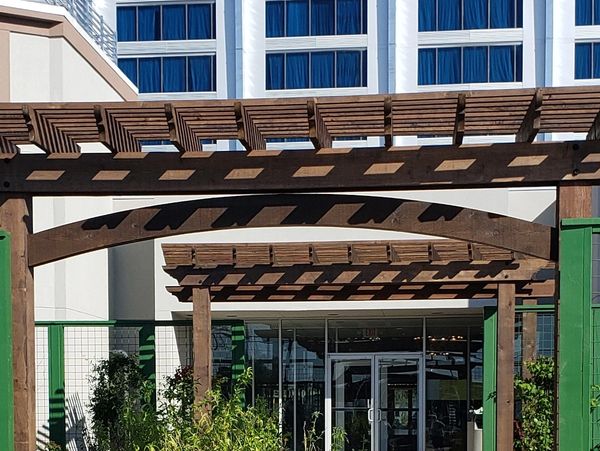 Cedar Pergola for Hotel Courtyard