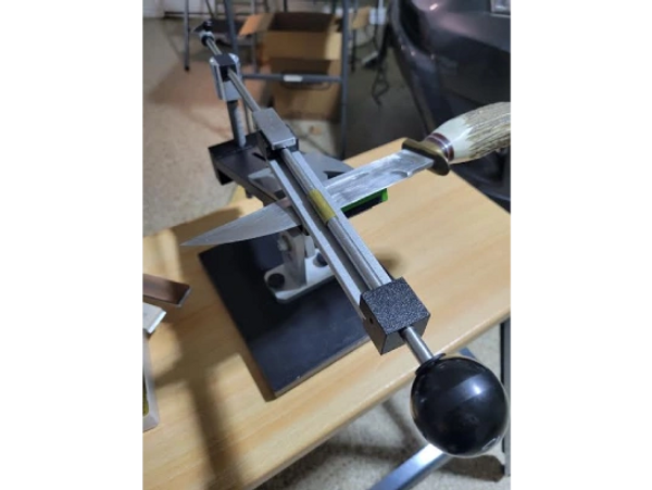 Precision sharpening tool on table.